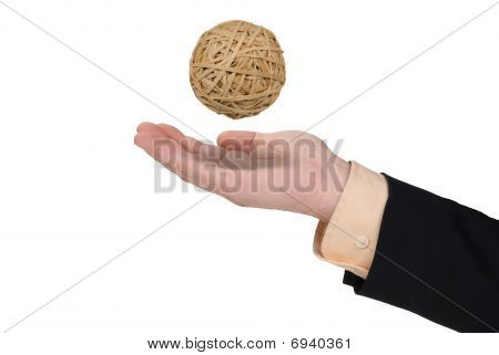 Obchodní muž s míčem Rubberband