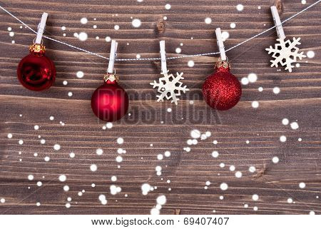 Snowflakes And Christmas Balls On Line