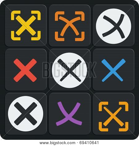 Set Of 9 Check Marks Web And Mobile Icons. Vector.