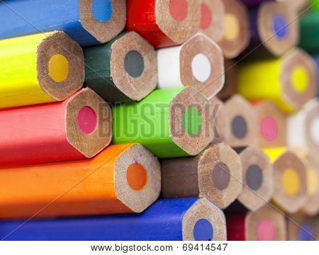 Back texture of colored pencils