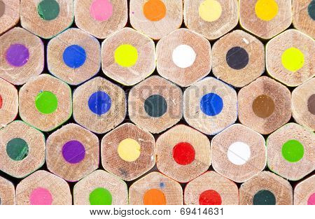 Back texture of colored pencils