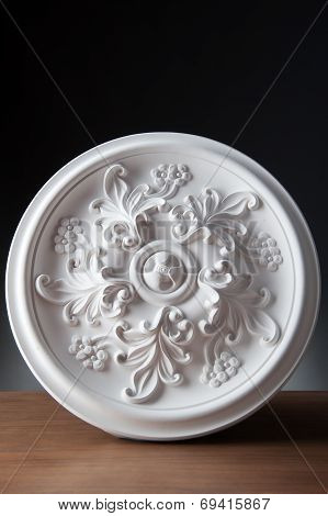White elements of interior decoration, wall design