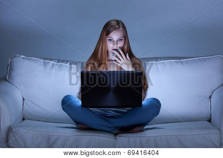 Girl Surfing The Internet