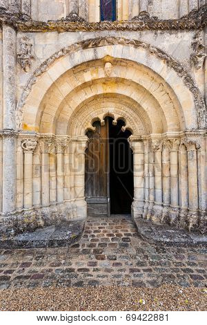 Main Door Of Petit Palais Et Cornemp Romanesque Church Gironde France