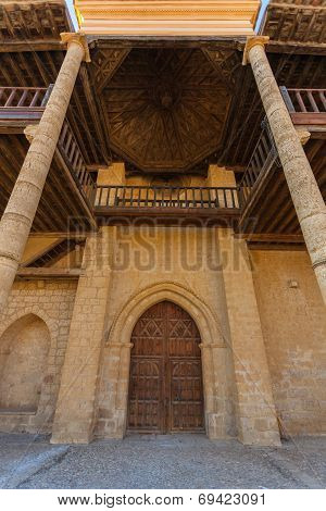 Main Entrance Door Of Santa Maria Church In Becerril De Campos Palencia Spain