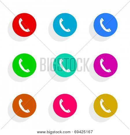 phone flat icon vector set