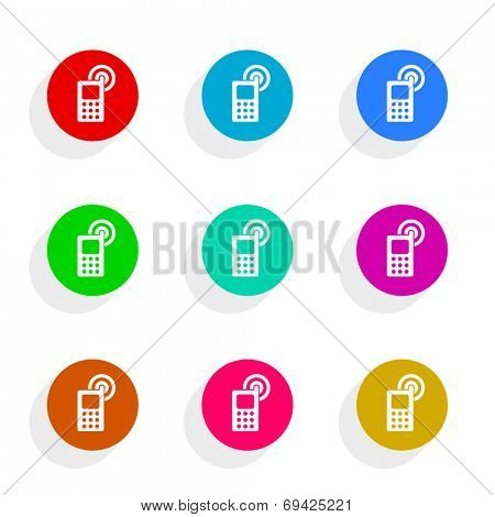 phone flat icon vector set