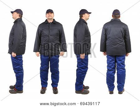 Worker in winter workwear.