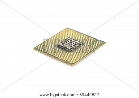 Macro of a computer's processor detail.