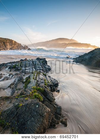Beach In Meiras, Galicia, Spain.