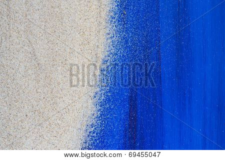 Marine Background Sand Spilled Wooden Table