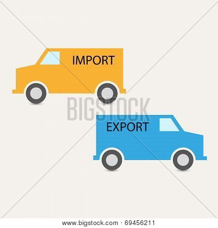 Import export vector transportation background