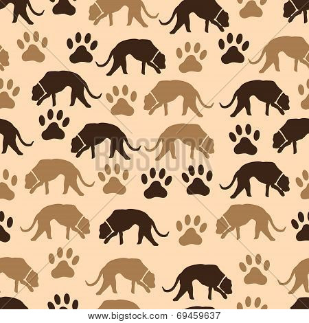 Dog And Footprint Seamless Pattern Eps10