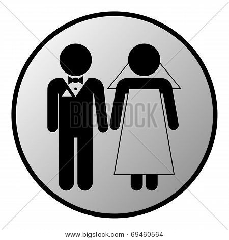 Wedding Couple Button