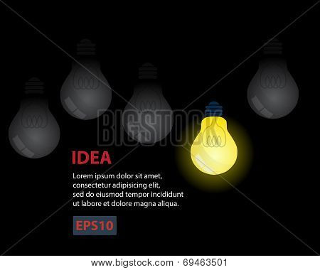 Idea with light Bulb Concept Background Vector