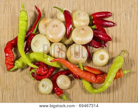 Onions, Peppers, And Chili