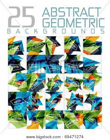 Mega colleciton of triangle shapes futuristic backgrounds