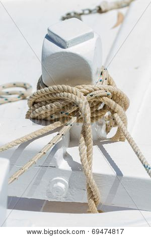 Fishing boat close up in the Harbor of Meganisi island in Lefkada Greece