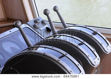 Equipment In The Wheelhouse Of The Ship