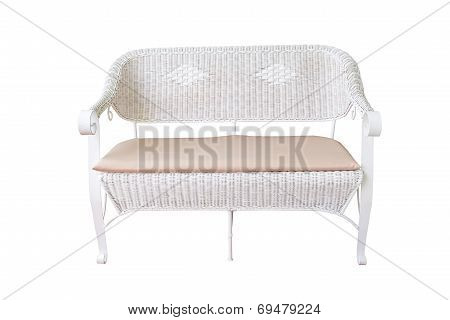 Sofa Furniture Weave Bamboo Chair On White Background