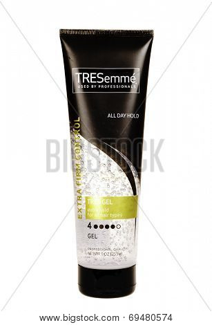 Hayward, CA - July 31, 2014: 9 oz tube of TRESemme hair gel with extra firm control