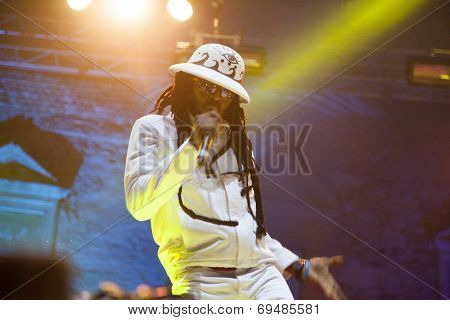 BONTIDA - JUNE 20: THIEVERY CORPORATION performs live at Electric Castle Festival at June 19, 2014 in the Banffy castle in Bontida, Romania