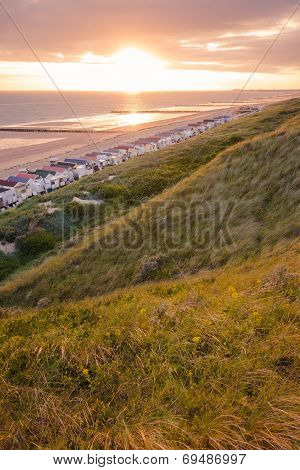 Sunset And Stormclouds At The Dutch Coast , Netherlands