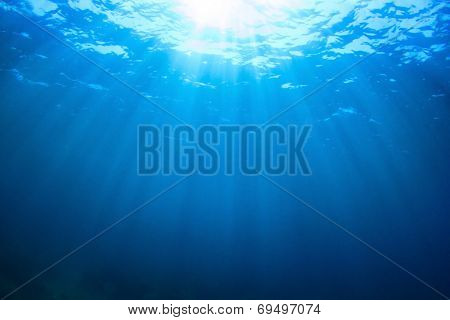 Underwater blue background photo