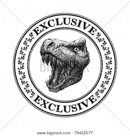 Trex head. hand drawn. Grunge vector illustration