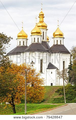 Ekateriniska Church In Chernigov, Ukraine - Monument Of The 17-th Century