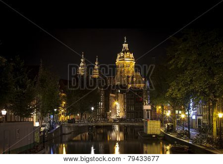 Amsterdam Night: Church Of Saint Nicholas