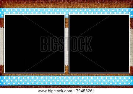 Decorative template with photo frames. Scrapbook, photobook concept 