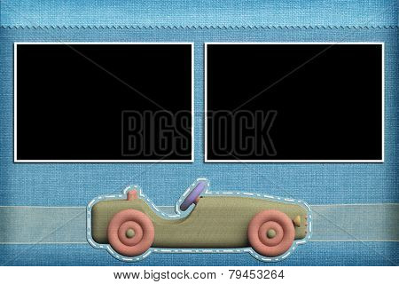 Decorative template with photo frames. Scrapbook, photobook concept 