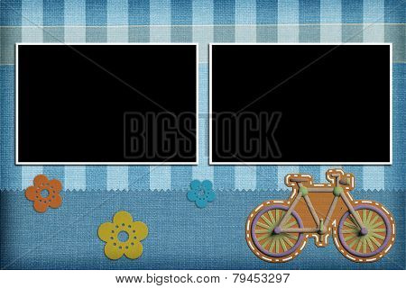 Decorative template with photo frames. Scrapbook, photobook concept