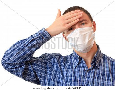 Man is in medical mask.