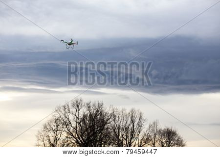 Drone Flying In Bad Weather