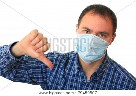 Man is in medical mask.
