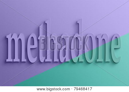 3D text with shadow and reflection, methadone.