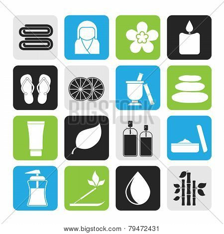 Silhouette Spa objects icons