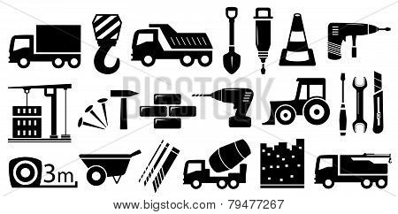 set industrial construction objects