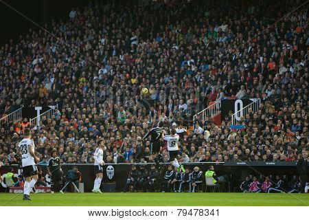 VALENCIA, SPAIN - JANUARY 4: Mestalla Stadium during Spanish League match between Valencia CF and Real Madrid at Mestalla Stadium on January 4, 2015 in Valencia, Spain