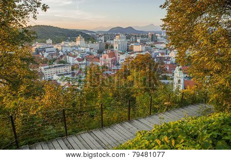 Ljubljana, capital of Slovenia, view from above