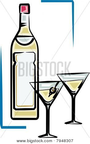 Butelka ilustracji wektorowych martini