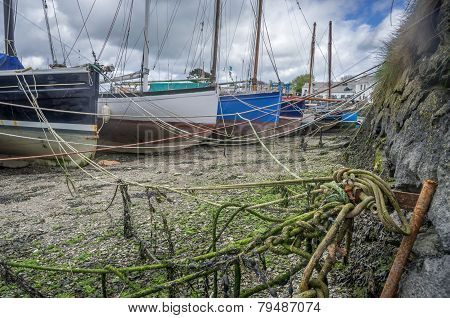 mylor harbour in cornwall england uk