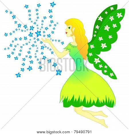 Fairy Woman And Flowers - Spring, Vector, Fairytale