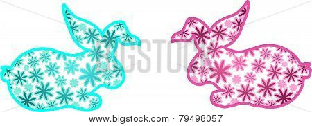 Blue And Pink Easter Rabbit