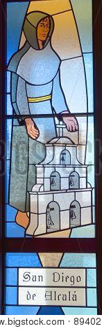 Stained glass of californian mission