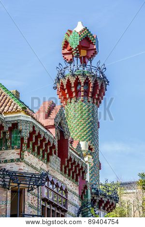 Tower Detail Gaudi Caprico In Comillas