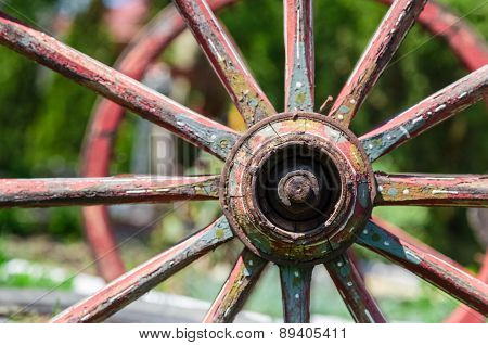 Colored Vintage Carriage Wheels