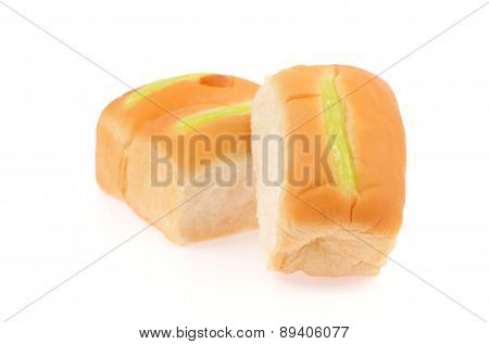 Pandan Custard Isolated On White Background